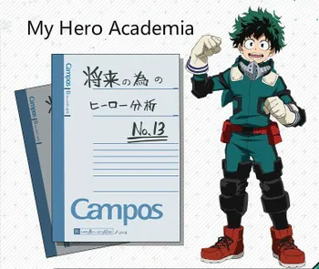 

Anime My Hero Academia Midoriya Izuku cosplay notebook pocketbook Study workbook accessories My Hero Academia Character props