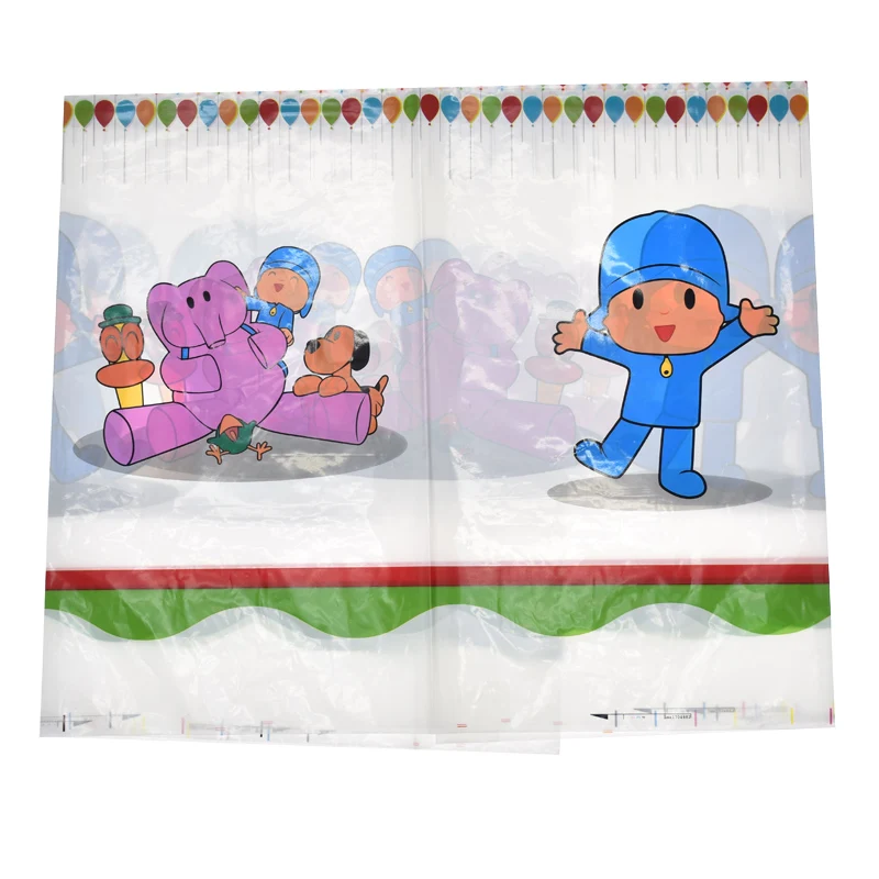 1pc tablecloth POCOYO детский день рождения принадлежности мультфильм украшения шар посуда чашка тарелка шляпа Tiga детский день детский душ - Цвет: 1pc tablecloth