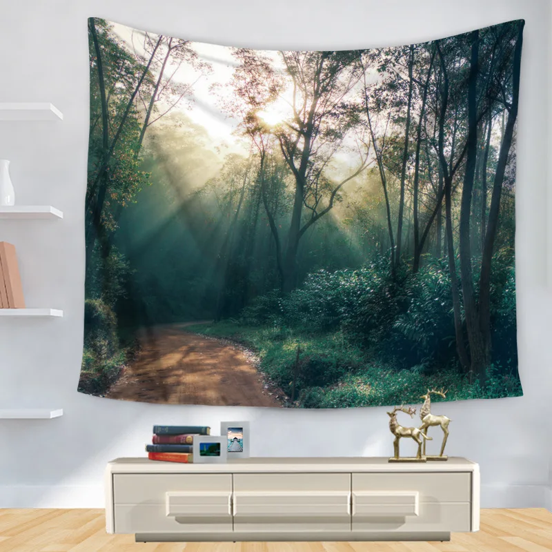 6 Настенный гобелен с мандалой гобелен натуральный лесной пейзаж художественный ковер одеяло йога коврик декоративный гобелен для дома - Цвет: 6