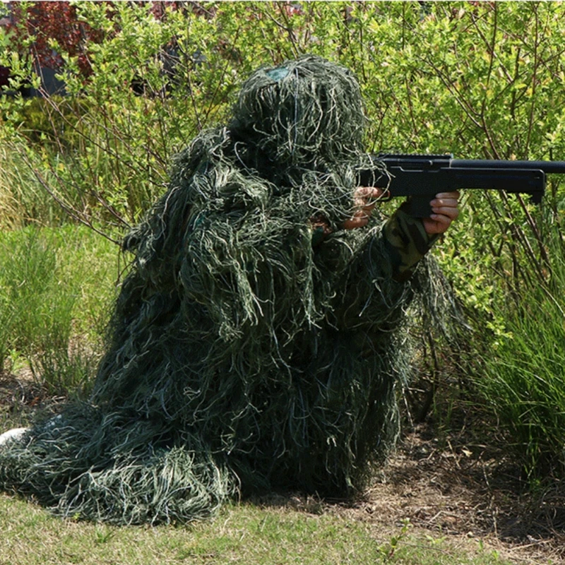 Открытый охотничий костюм Ghillie Одежда Ghillie Топ Мужской камуфляж охотничий костюм Gilley открытый джунгли охотничий плащ пончо