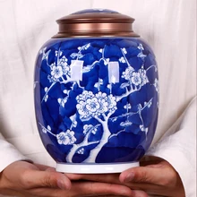 Ручная роспись синий и белый фарфоровый чайник керамический бытовой запечатанный горшок чайный горшок большой чайный набор для хранения