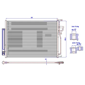 

OE 96436393 20759646 4803973 Condenser, air conditioning(Air Conditioning, universal) For OPEL ANTARA Dimensions 653*460*16(mm)