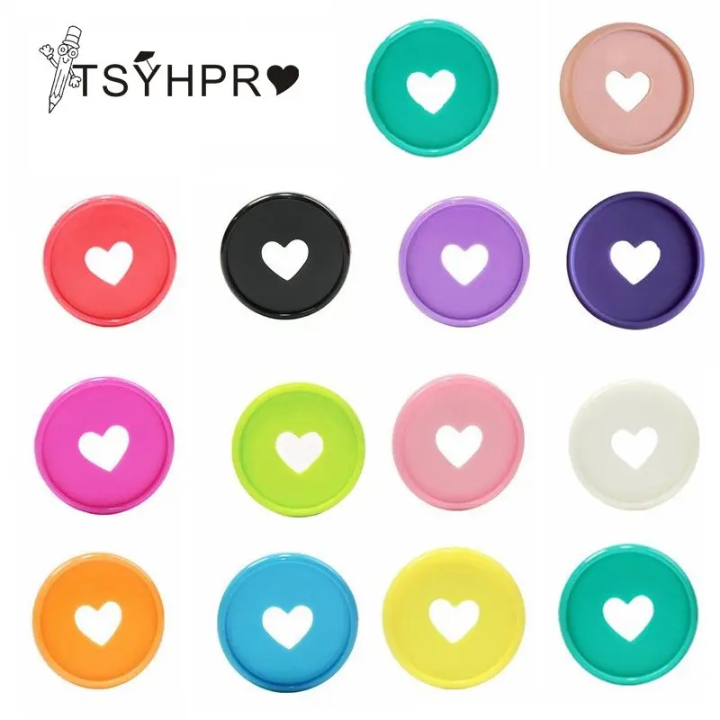 50/100 Pcs Heart Binding Rings Loose Leaf Binder Discs for Notebook 24mm Diy Happy Planner Disc Mushroom Binders Office Supplies