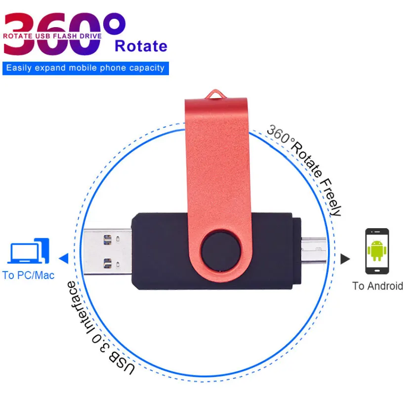 Высокоскоростной микро OTG флеш накопитель USB 3 0 для телефона Android/ПК 4 ГБ 16 8 32