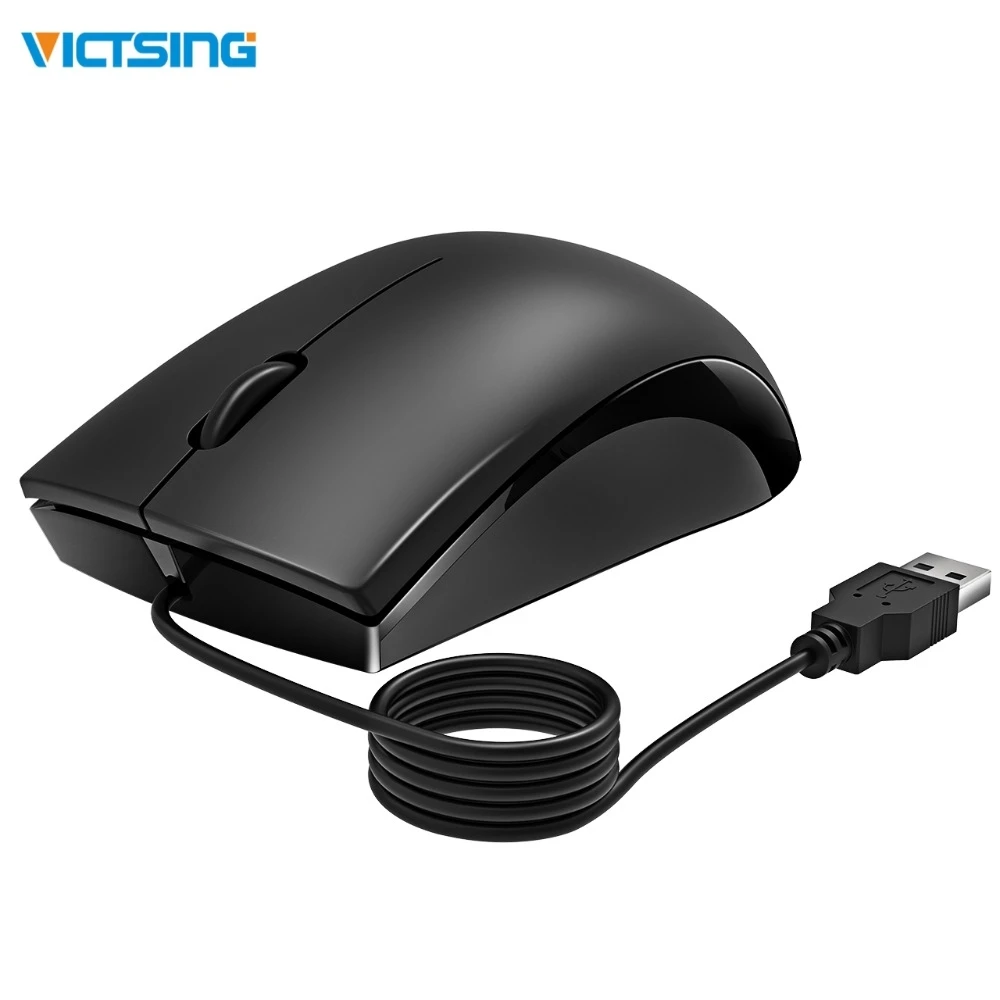 VicTsing Топ Мышь эргономичная Проводная Оптическая USB Мышь дешево 3 Кнопки компьютер Мышь для Win7/8/10/XP Plug& Play Рабочая Мышь