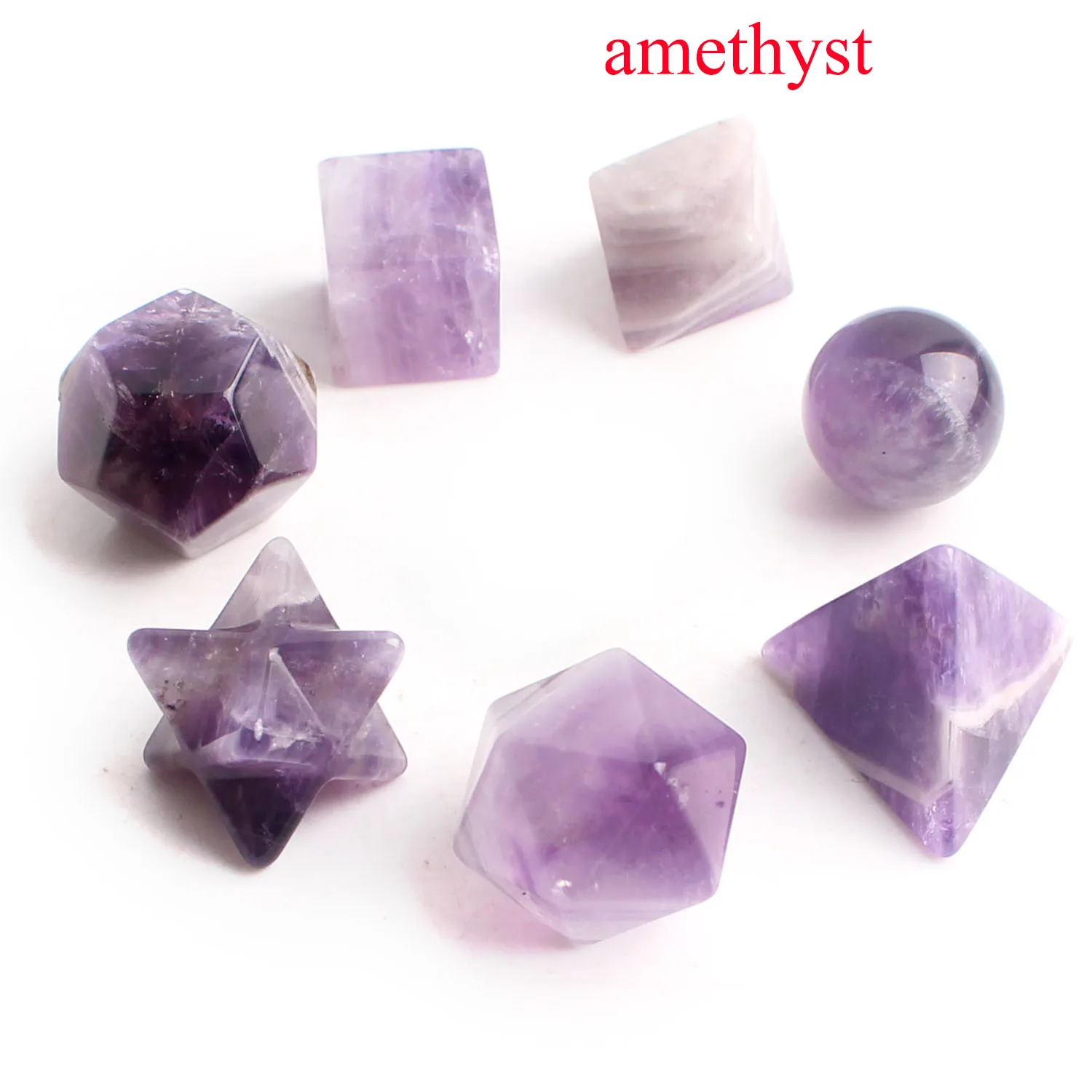 7 шт. резной кристалл Платонические Твердые наборы Геометрия священные символы