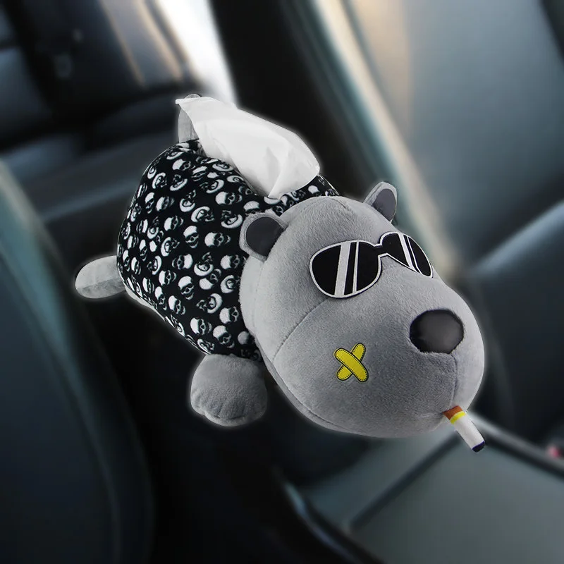 

Creative Car Tissue Box Plush Husky Cartoon Animals Dog Napkin Holder on Armrest Headrest Car Accessories for Auto Home Decor