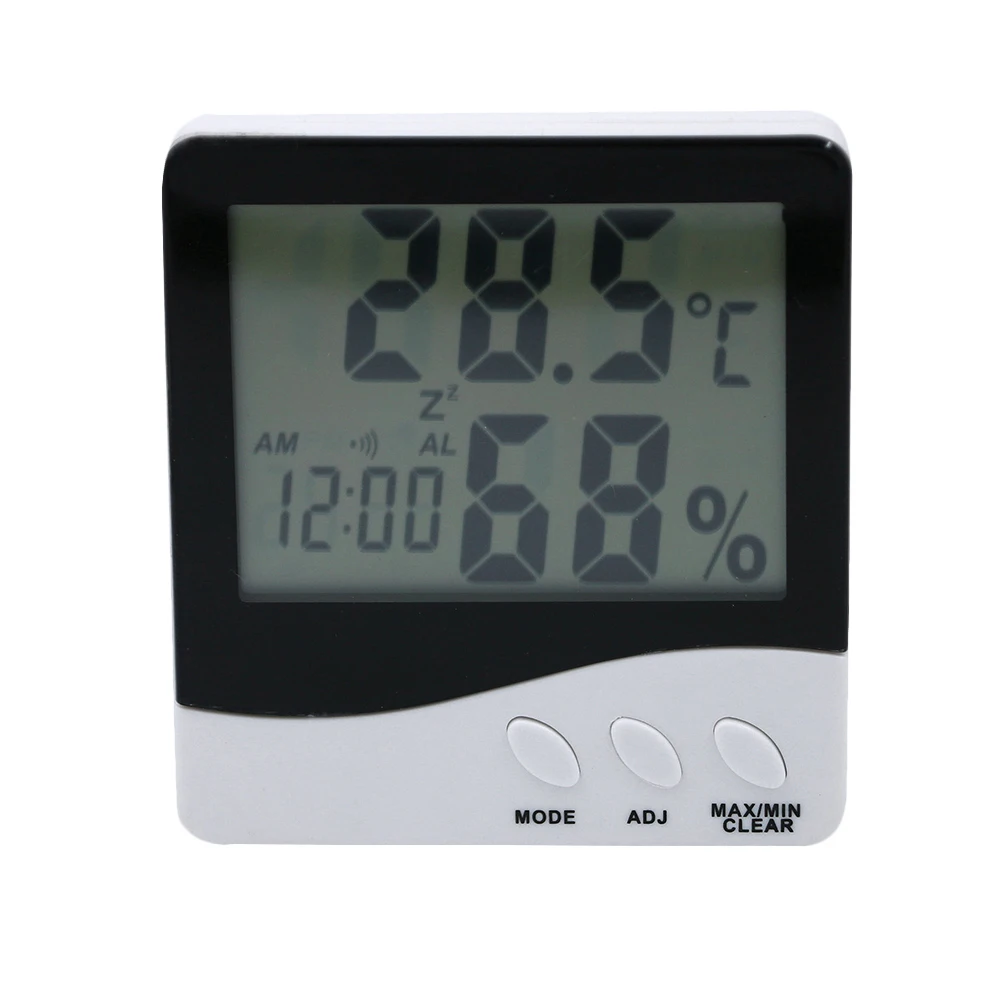 Мини цифровой LCD гигрометр термометр закрытый удобный Температура Сенсор термометр влажности Измеритель с часами