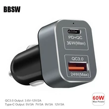 USB-C зарядное устройство 60 Вт PD+ быстрая зарядка 3,0 быстрое автомобильное зарядное устройство для iPhone 11 Pro Xs MAX 8 Plus Macbook SAMSUNG S10+ S9 Note 8 10 Plus