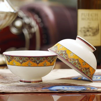 

4pcs set, 4.5 inch, bone china ice cream bowl, mid-east design, small chinese rice bowl, dinner cute bowl, microwave bowl food
