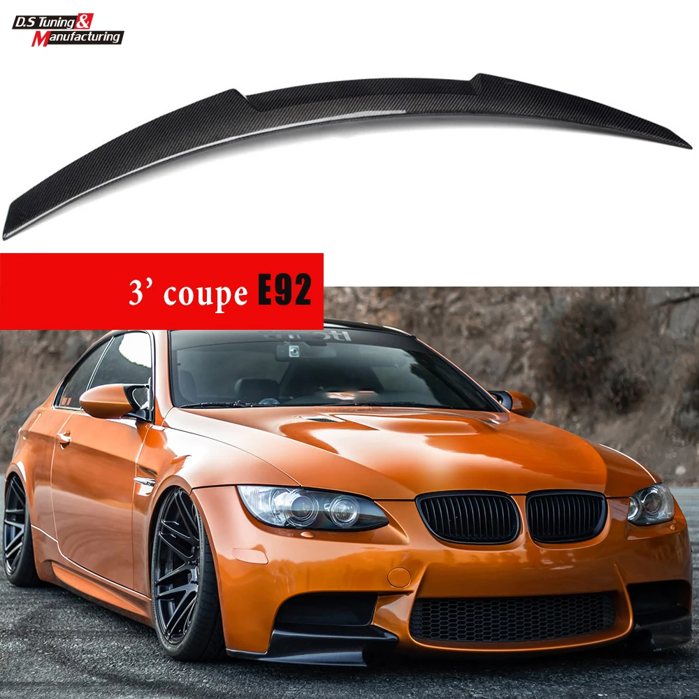 for 2006 - 2012 BMW 3 Series E92 (2-Door Coupe) Genuine Carbon Fiber Rear Trunk Spoiler Fitment Guaranteed