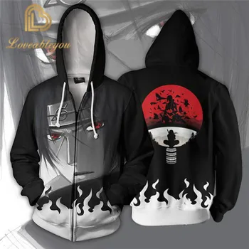 

Uchiha Itachi Anime Naruto Hoodie Cosplay Costume Sweatshirts Men Zipper Streetwear Hip Hop Hoodies New Sudaderas Hombre