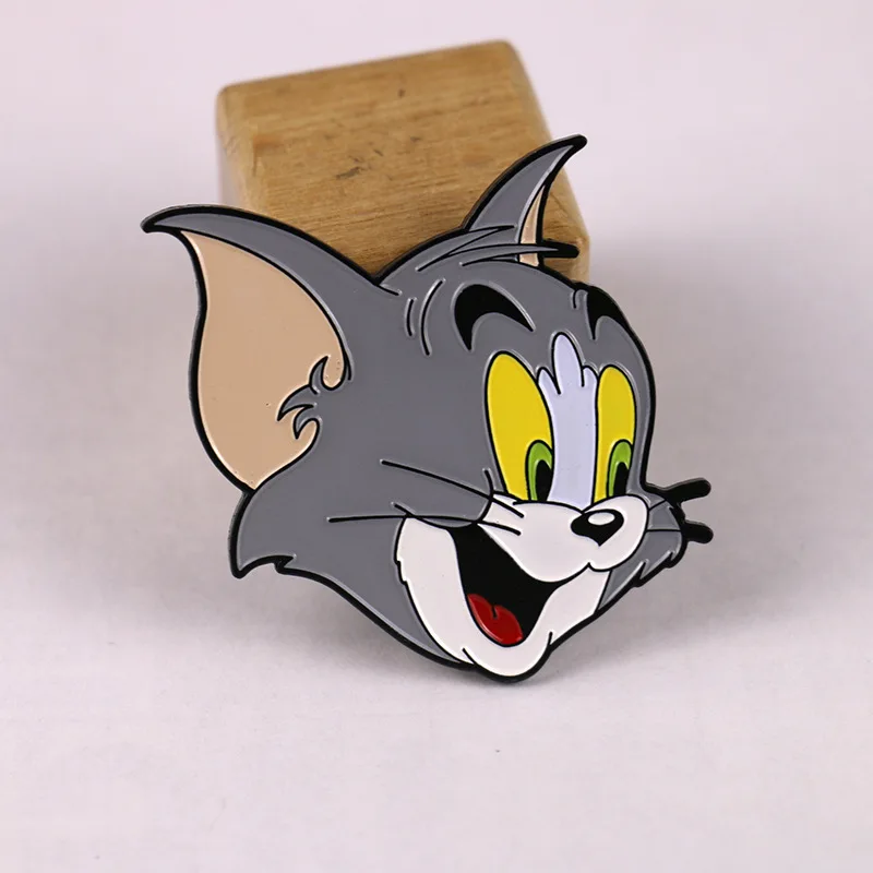Женский, мужской, детский рюкзак, сумка, брошь в виде мыши и эмалированная булавка, милый Том и Джерри, нагрудная булавка