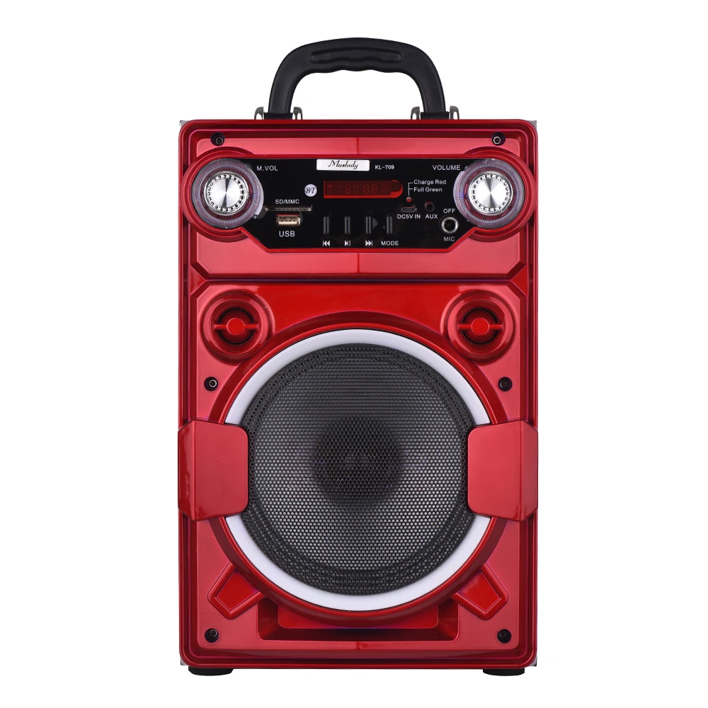 Muslady KL-709 портативный беспроводной BT динамик Красочный Светодиодный светильник Встроенный перезаряжаемый аккумулятор со слотом для карты памяти USB
