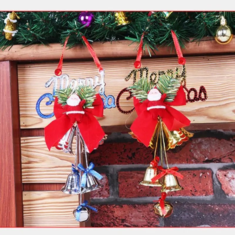 Рождественские колокольчики, дверные вешалки с бантом для рождественских украшений Y1AB