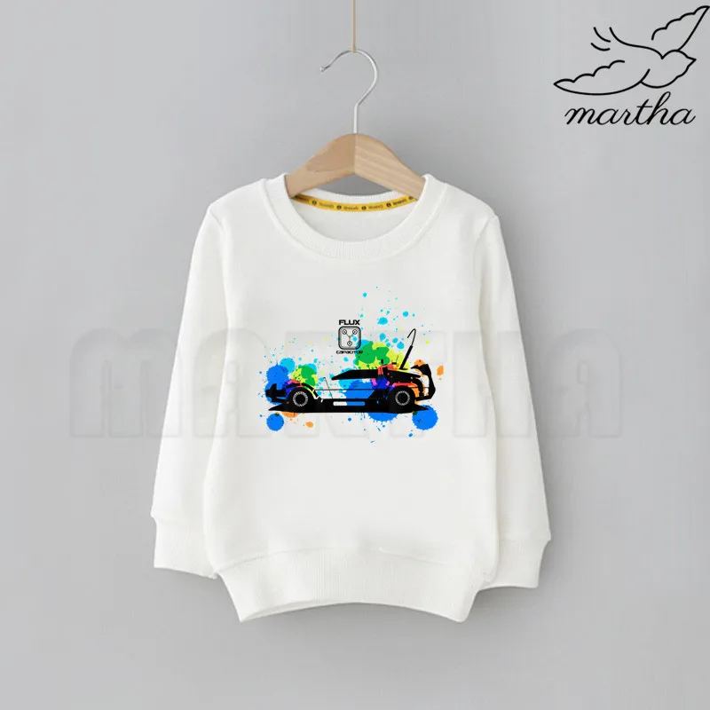 DMC Delorean/худи для маленьких девочек с героями мультфильмов «снова в будущее»; Детский свитер; повседневные толстовки; осенне-зимняя одежда с капюшоном