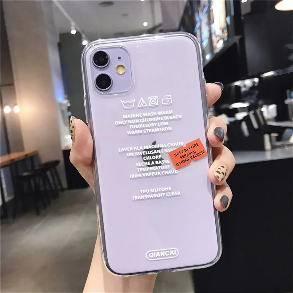 White Lovebay Прозрачный чехол для телефона с надписями для iPhone 11 Pro Max X XS XR Xs Max мягкий прозрачный чехол из ТПУ для iPhone 6 6s 7 8 Plus - Цвет: White