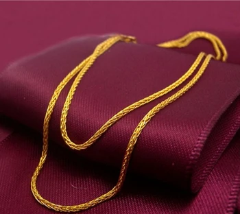 شراءنقية 24K عقد ذهب أصفر/الكمال جديد القمح سلسلة قلادة/6.58G
