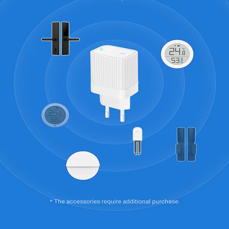 Qingping Bluetooth Compatible Gateway WiFi Smart Home Linkage Device Control Mi Home Sub-Device Hub Work with Mijia APP EU Plug smart gateway
