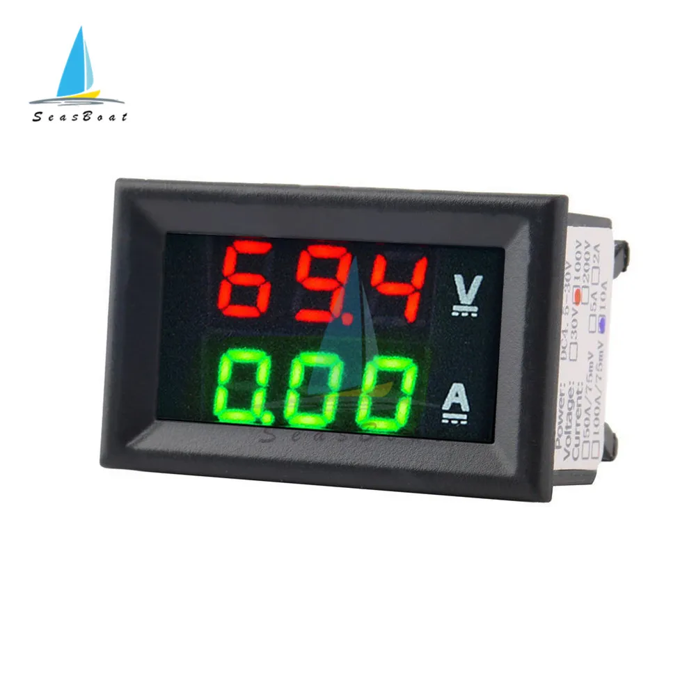 oscilloscope online 0.56'' 0-100V 10A 50A 100A LED Digital Voltmeter Ammeter Car Motocycle Voltage Current Meter Volt Detector Tester Monitor Panel fowler caliper