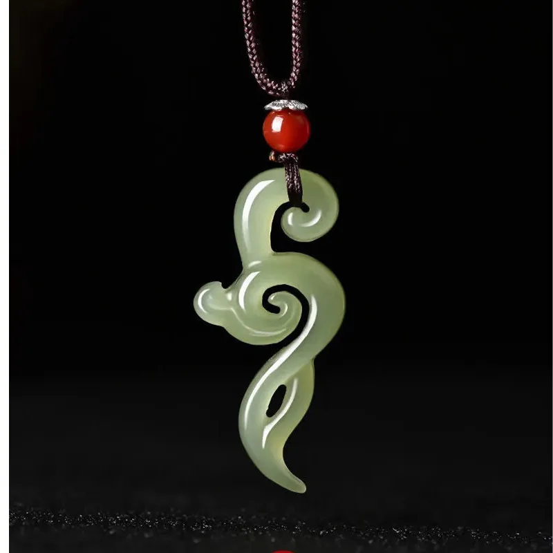 China Traditional Handicraft Carving Natural Qinghai Hetian Jade Pendant Guardian Charm Necklace Fine Jewelry Accessories | Украшения и