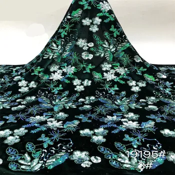 

African Lace Fabric 2020 High Quality French Velvet Lace Fabric 5 Yards Embroidery Lace Nigerian Lace Fabric For Women xb83-79