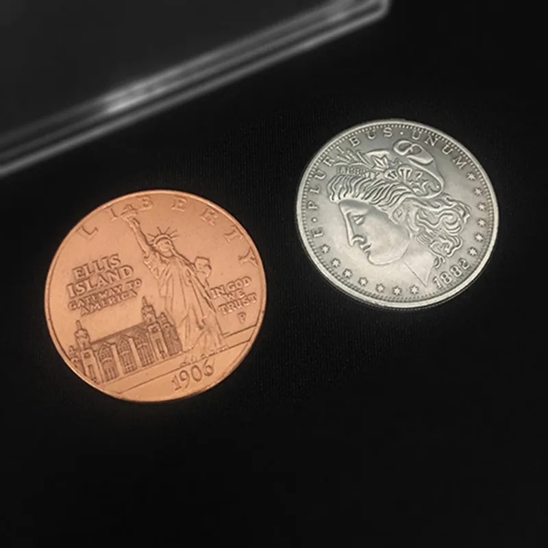 Skup Przeskoku Morgan (statua wolności) oliver magiczne monety magiczne sztuczki sztuczka iluzja bliska magiczne rekwizyty skoki Morgan moneta