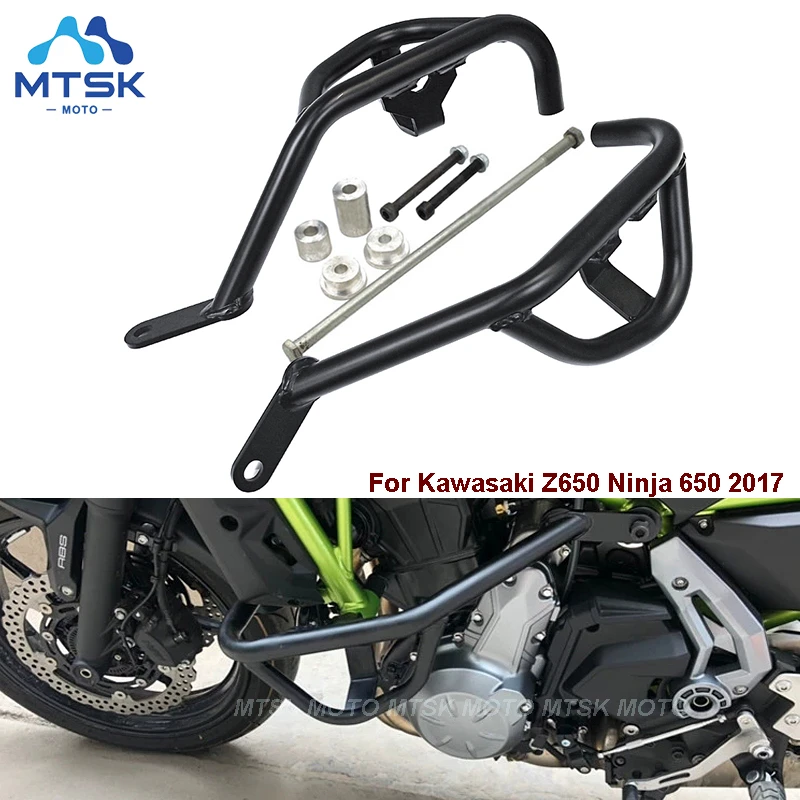 Black Engine Guard Crash Bar Fairings Frame Engine Guards For Kawasaki