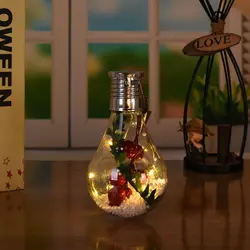 Светодиодный подвесной светильник на солнечной батарее с шаром для рождественской елки, Прозрачный светящийся шар, украшение для