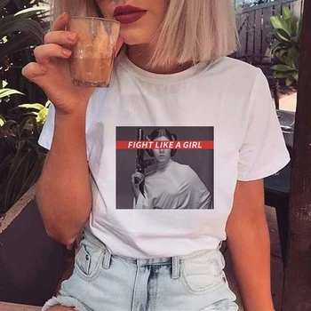 

Showtly chica poder mujeres T camisa pelea como una chica carta impresión Ulzzang Harajuku T camisa Dropshipping. Exclusivo. Rop