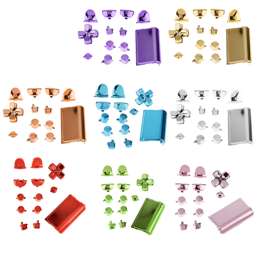 Replacement Chrome Plating Buttons and Touchpad for Sony PS4 Controller stylish facade better protection for game contoller