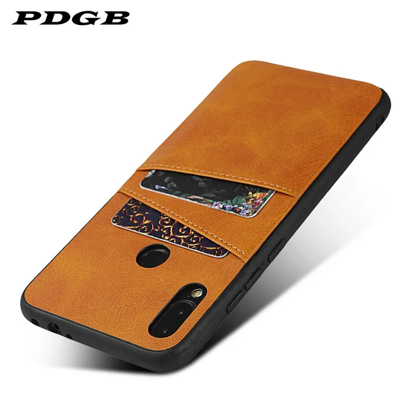 

PDGB Card Slot Silicone Case for Xiaomi Mi 9 8 Lite A2 Redmi 6 6A K20 Pro Note 7 Global Vintage Leather Cover Rugged Shell