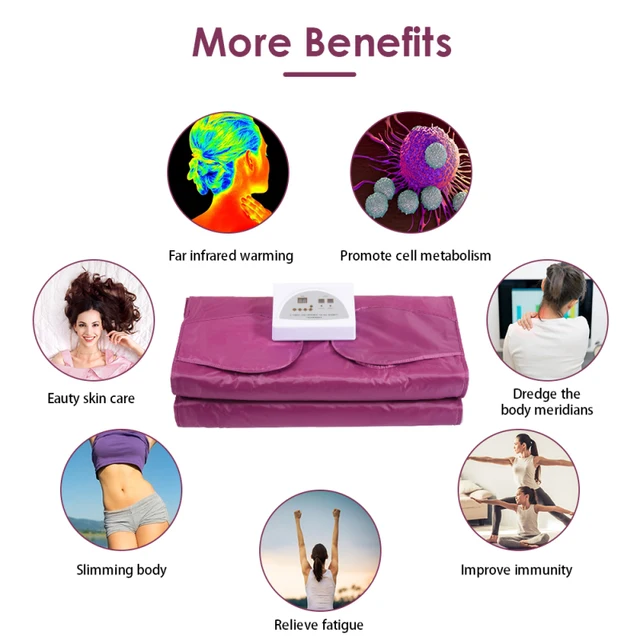 Infrare Szauna Takaró Fogyás Elektromos Termikus Termoterápia A Gyógyfürdő Otthoni Testének 50 Darabos Műanyag Lemezekkel - Image 4