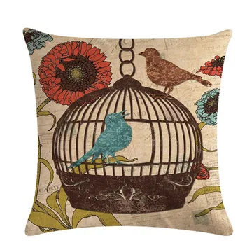 

Fashion Birdcage Pattern Decorative Cushion Cover Vintage Party Wedding Pillow Pillowcase Throw Pillows Home Decor