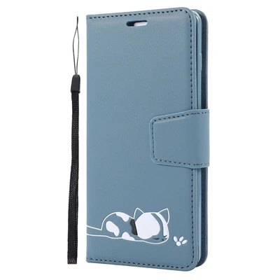 Blue Однотонный чехол для телефона Etui iPhone 6 6S 7 8 Plus X XR XS Max Wallet чехол-книжка - Цвет: Blue