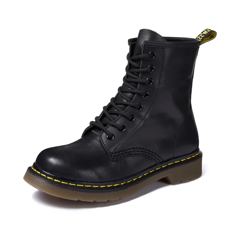 

Martin Boots Women's Autumn/Winter New Head Leather Tie With Round Head Thick-bottomed Non-Slip Eight-Hole Locomotive Boots