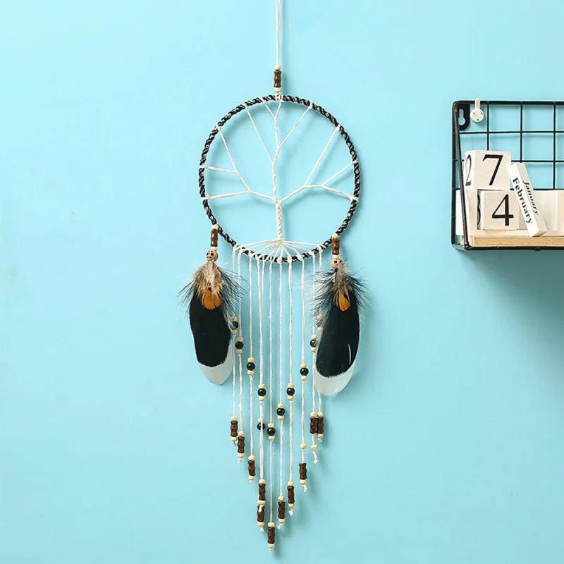 DIY домашнее дерево Ловец снов перо Настенный декор колокольчики цветок колокольчик домашний кулон декор украшения