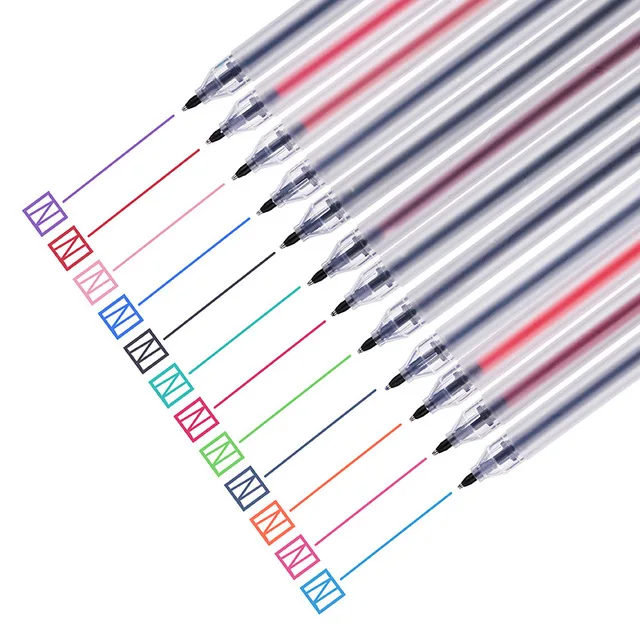 12 Pcs/lot 0.5mm Gel Pen Set Colorfule Cute Ink Maker Pen School Office things Supply 12 Colours muji gel pens Material Escolar