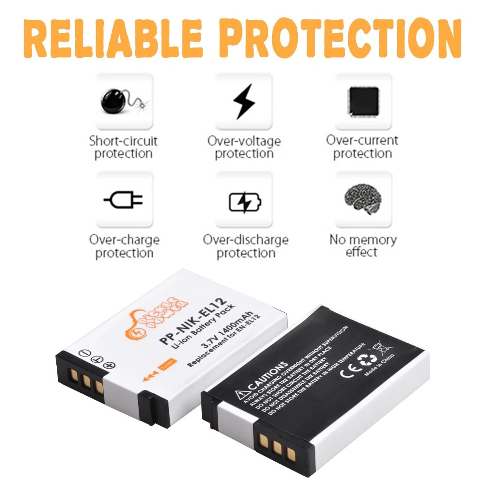 High-Capacity Rechargeable Battery with Charger