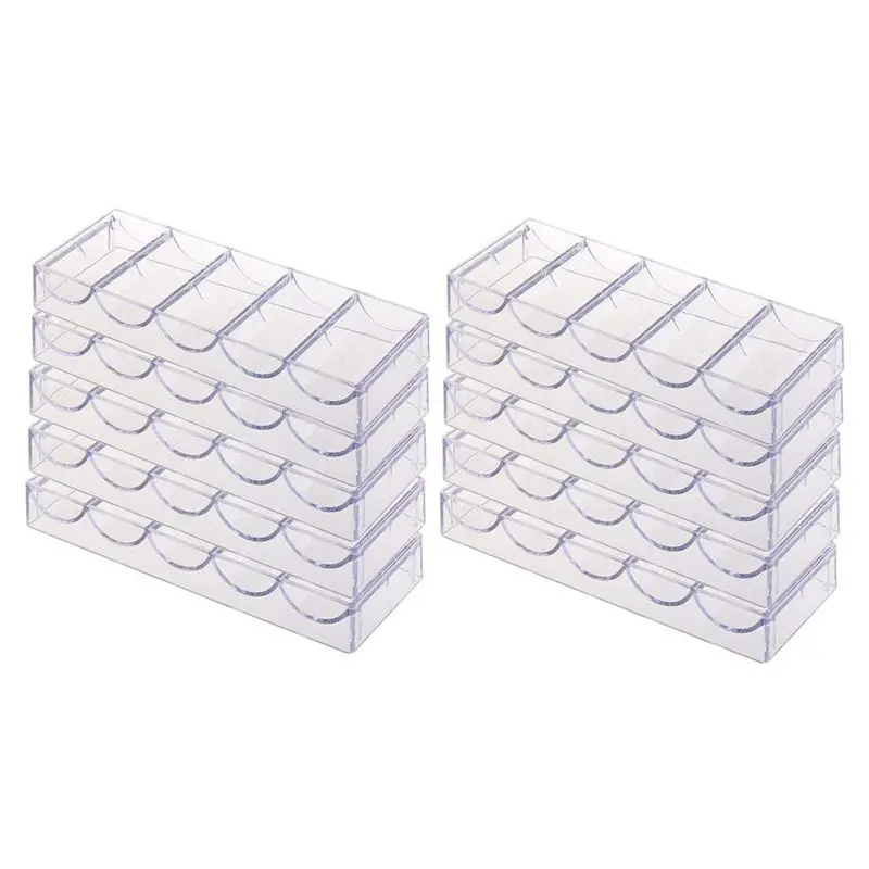 

New Hot 10pcs professional acrylic poker chips 100 chip trays (without cover)