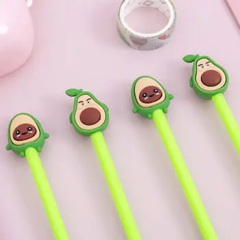 

4pcs 0.5mm Cute Face Expressions Avocado Gel Ink Pen Signature Neutral Writing 77HA