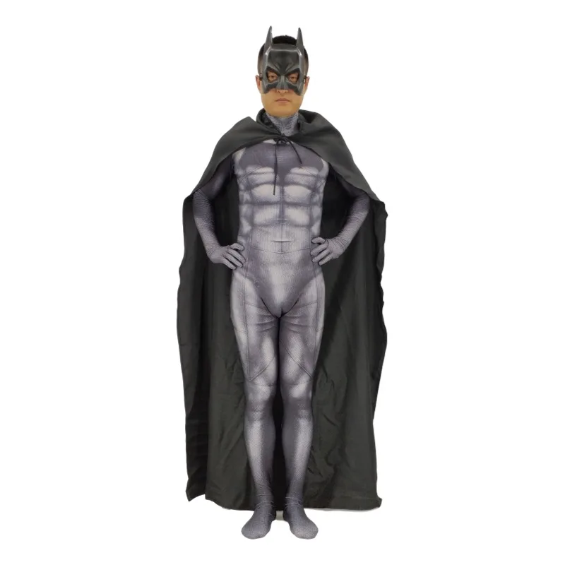 Batman A Костюм Бэтмена, Косплей Маска Костюм с жакетом Темный рыцарь Брюс Уэйн костюм супергероя на Хэллоуин зентай боди комбинезон для взрослых - Цвет: Batman A