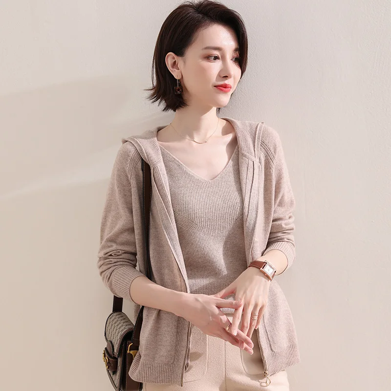 Top Grade Zipper Cardigans Women 100% Pure Goat
