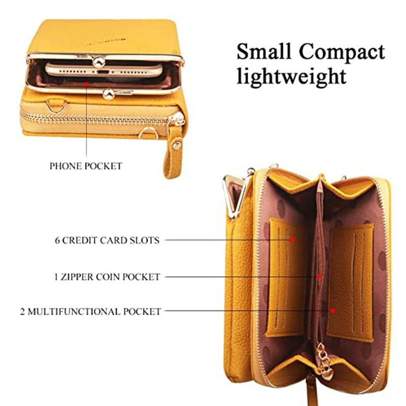 Hot Selling Women Small Phone Cross Body Purse PU Leather Blocking Cross Body Cell Bag For Women With Zipper & Lock In Stock 6