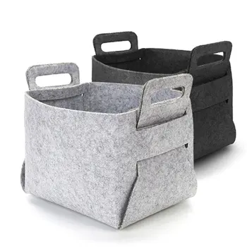 

Creative Hot Sell Felt Storage Basket Collapsible Convenient Laundry Bin For Organizer Baby Toy Book And Snacks