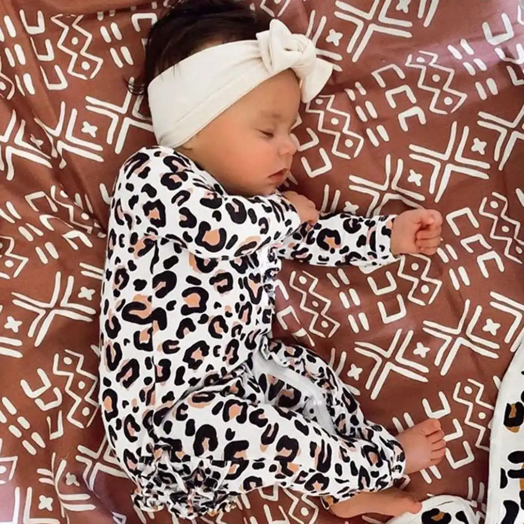 leopard onesie baby