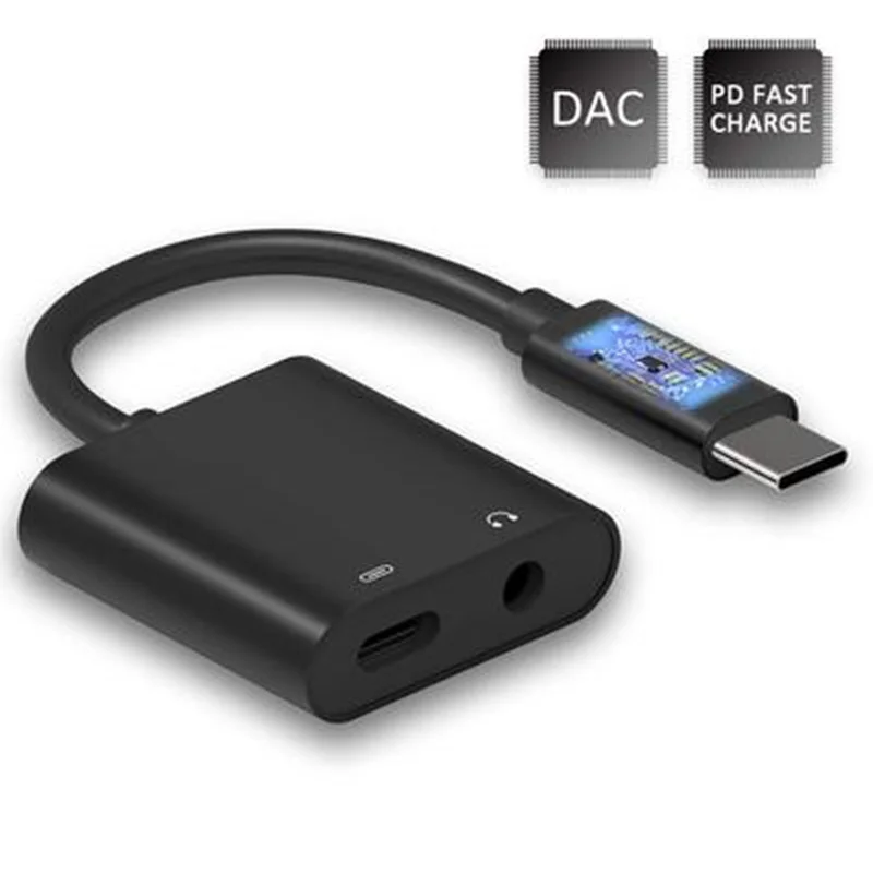 2 in 1 USB Type C to 3 5mm audio headphone charger and music jack adapter for Google Pixel 2 2XL 3 3 XL iPad Pro HTC Huawei P30
