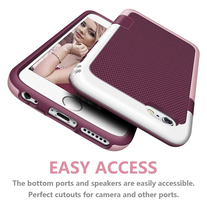 Heavy Duty Hybrid Impact Shockproof Armor Rugged Case For iPhone 8 7 6 6S Plus Cover Hard PC+ Soft Rubber Silicone Phone Cases