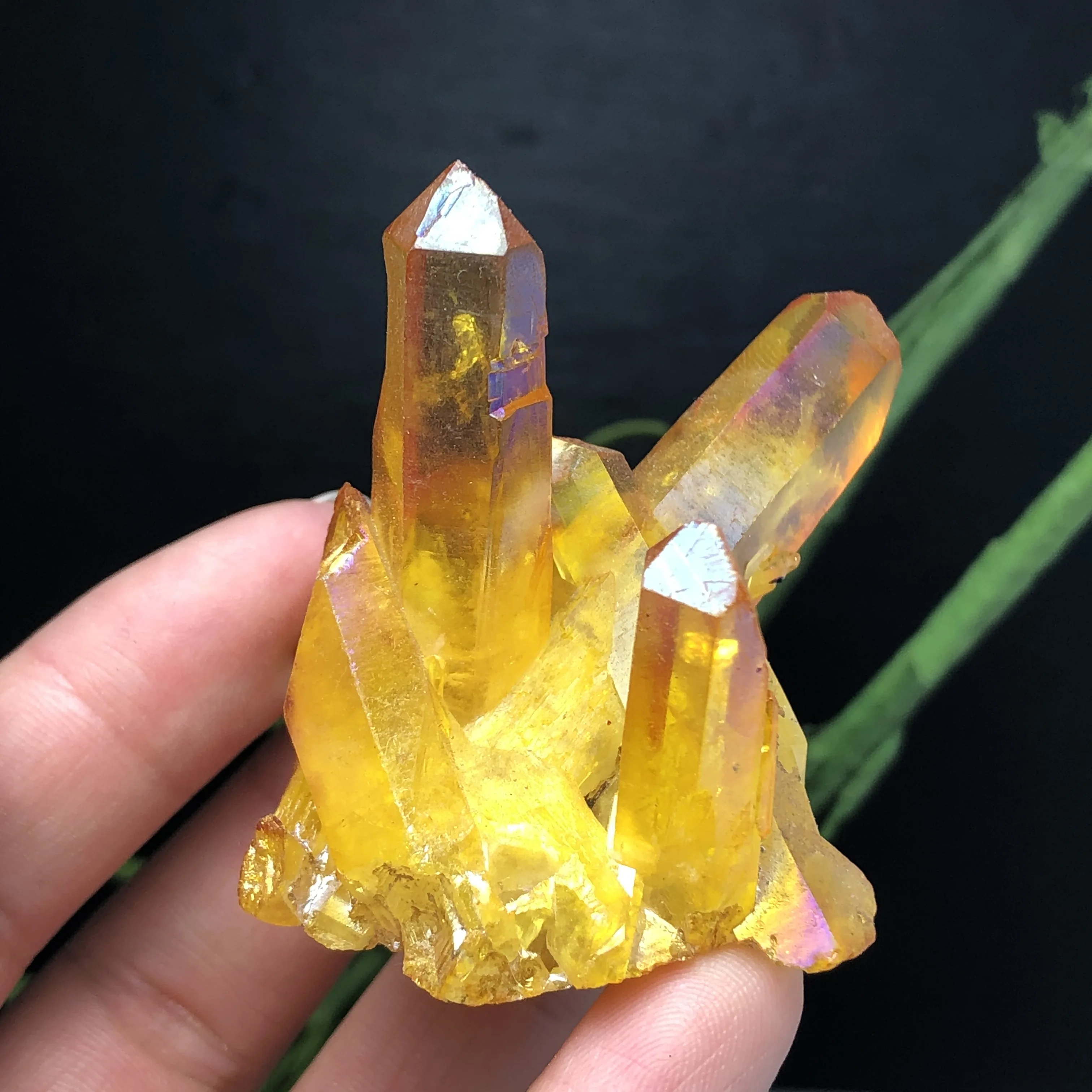 Красивый кристаллический кластер Aura Angel Titanium образец кристалла кварца минералы