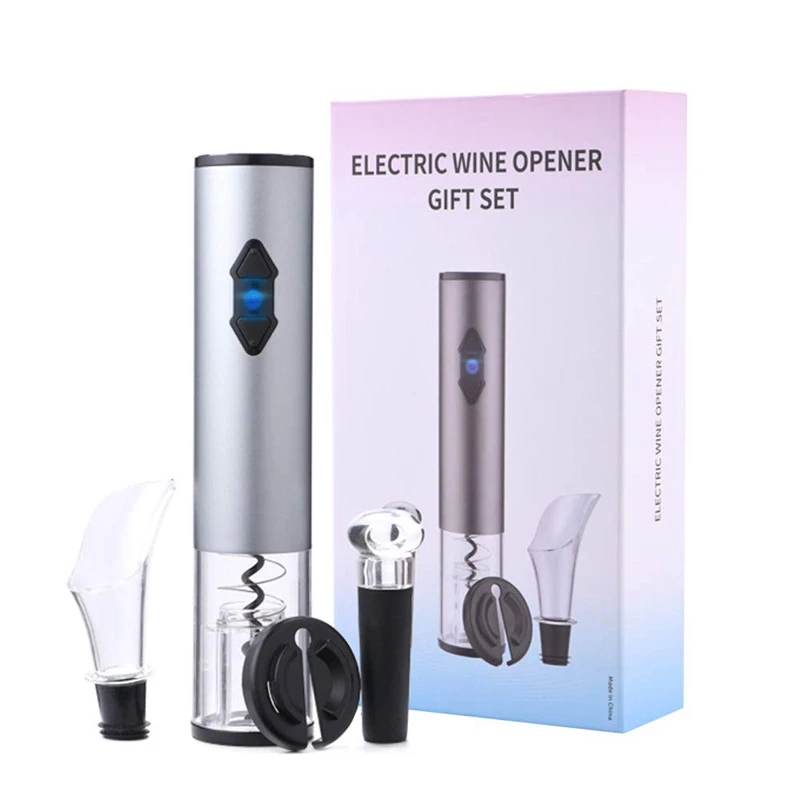 Electric Wine Opener Set,Electrical Wine Bottle Opener Battery Operated over Wine Saver Vacuum Stoppers,Wine Pourer,Foil Cutte